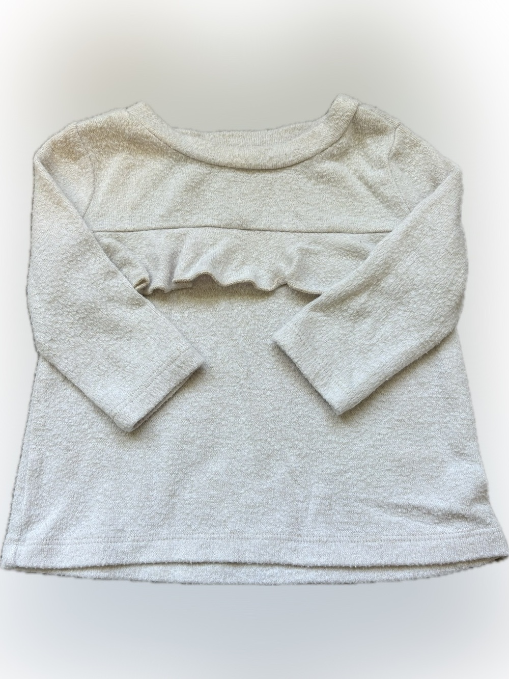Gymboree Cream Ruffle Front Long Sleeve Top